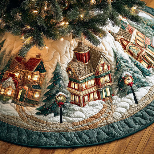 Snowflake Hollow Christmas Quilted Tree Skirt NCU0NTD808