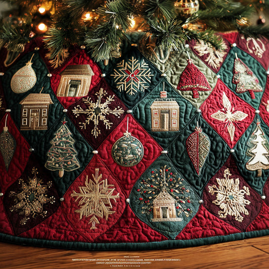 Snowflake Horizon Christmas Quilted Tree Skirt NCU0NTD1049