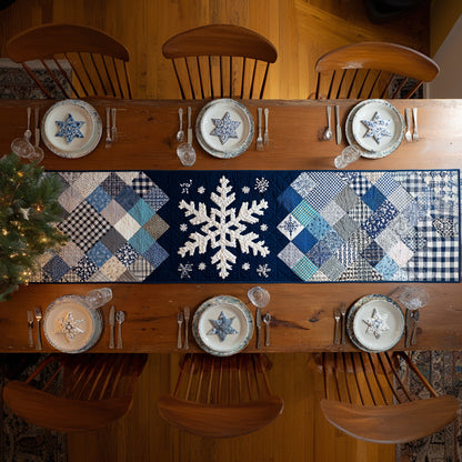 Snowflake Winter Sky Quilted Table Runner NCU0HNH753