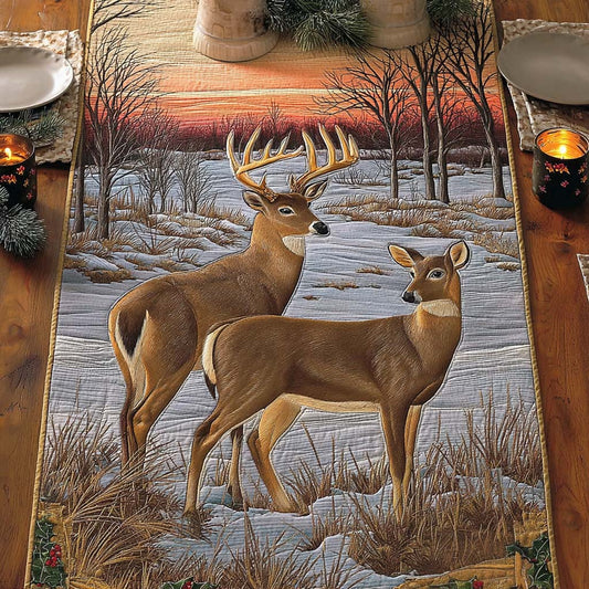 Snowland Pair Quilted Table Runner NCU0NNT1916
