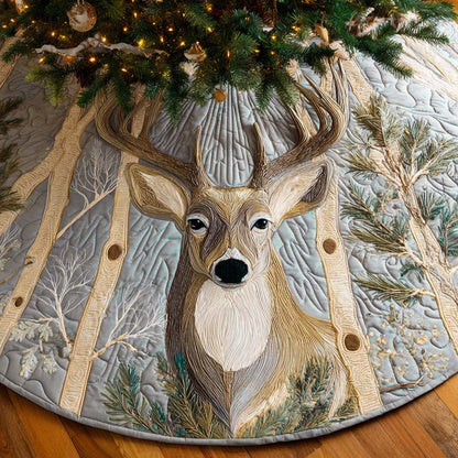 Snowlight Stag Quilted Tree Skirt NCU0NXD1005