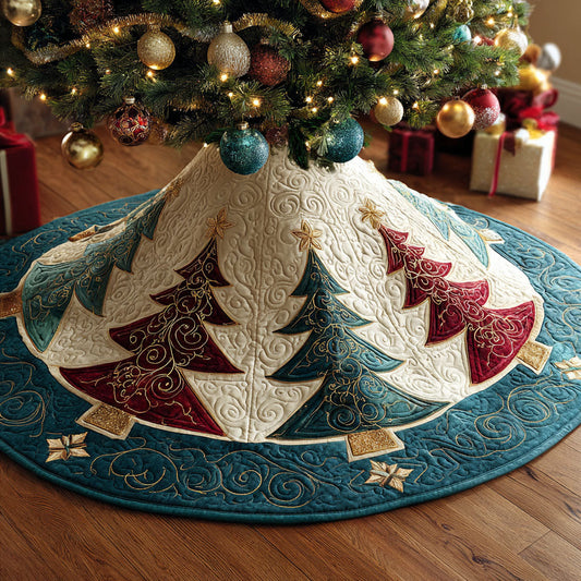 Snowlit Forest Quilted Tree Skirt NCU0NTV338