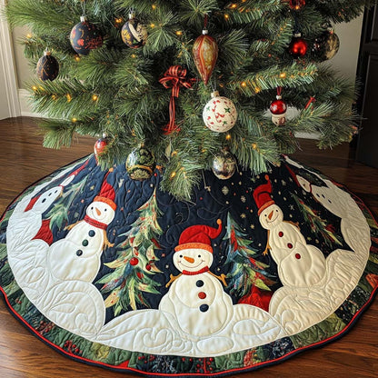 Snowman Delight Christmas Quilted Tree Skirt NCU0NT1206