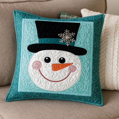 Snowman Smiles Quilted Pillow Case NCU0NNT1727