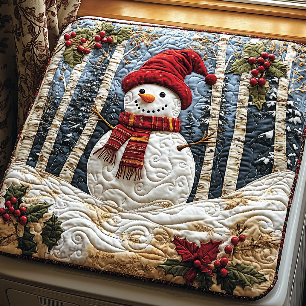 Snowman Snowy Joy Quilted Washer and Dryer Cover NCU0DV826