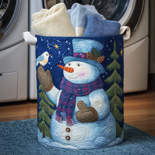 Snowman Cardinal Quilted Laundry Basket NCU0TH3165