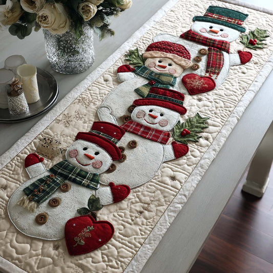 Snowman Chain Quilted Table Runner NCU0NNT1789
