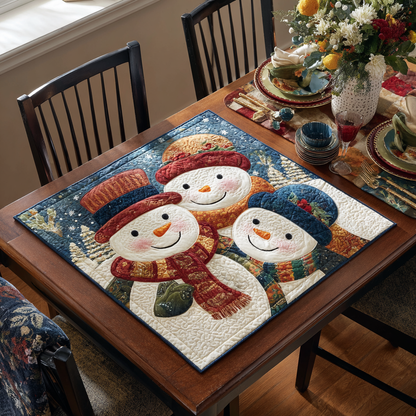 Snowman Charm Quilted Table Topper NCU0DDK1250
