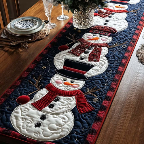 Snowman Cheer Quilted Table Runner NCU0NNT2588