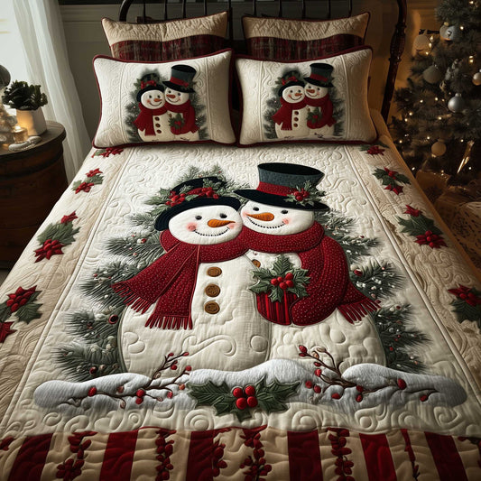 Snowman Cozy Dreams 3-Piece Quilted Bedding Set NCU0HTT145