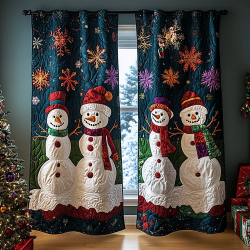 Snowman Delight Quilted Curtains NCU0DDK1723