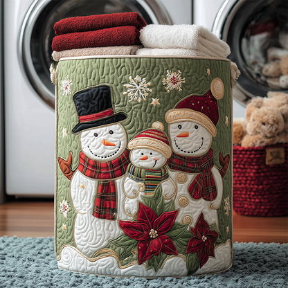 Snowman Family Quilted Laundry Basket NCU0TH3181
