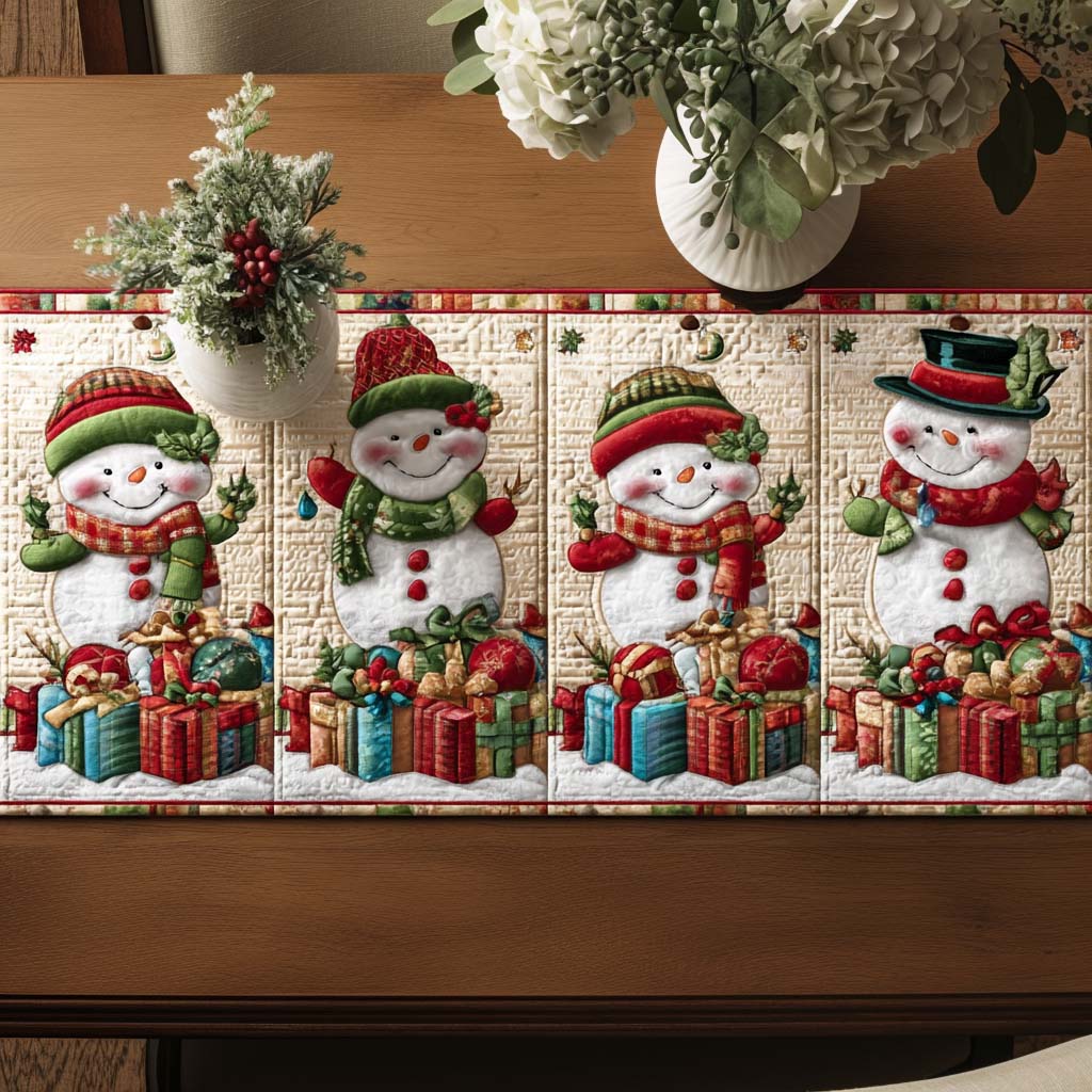 Snowman Friends Quilted Table Runner NCU0NNT1790