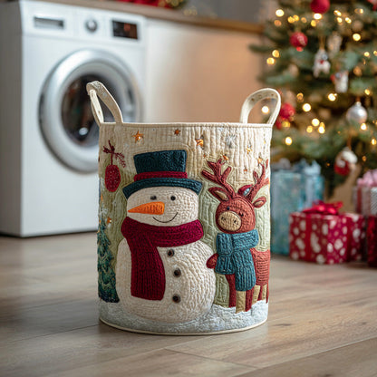 Snowman Frost Path Quilted Laundry Basket NCU0NTD1095