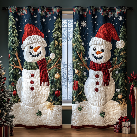 Snowman Glow Quilted Curtains NCU0DDK1724