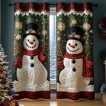 Snowman Harmony Quilted Curtains NCU0DDK1721