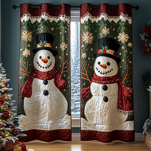 Snowman Harmony Quilted Curtains NCU0DDK1721