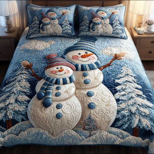 Snowman Holiday Dream 3-Piece Quilted Bedding Set NCU0HTT140