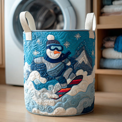 Snowman Holiday Glow Quilted Laundry Basket NCU0NTD1090