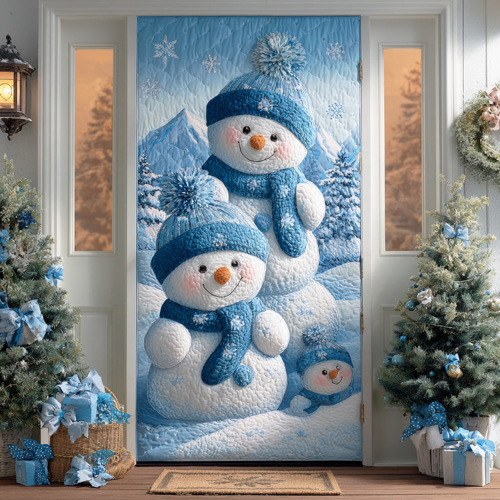 Snowman Holiday Smile Quilted Door Cover NCU0TD1506