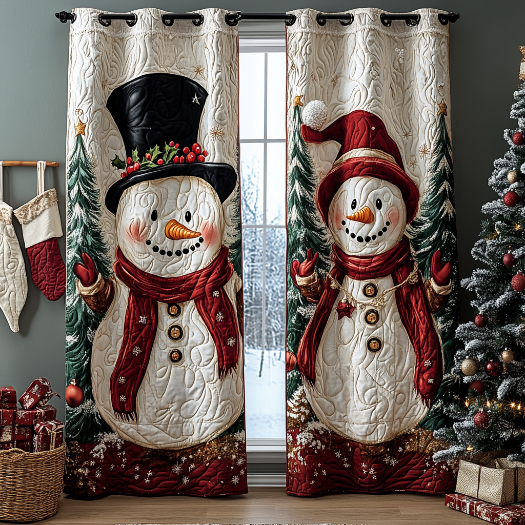 Snowman Joy Quilted Curtains NCU0DDK1719