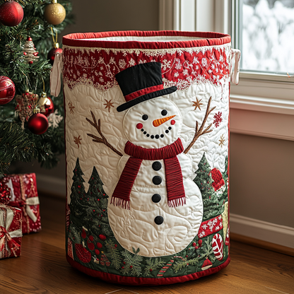 Snowman Joy Quilted Laundry Basket NCU0DDK1067