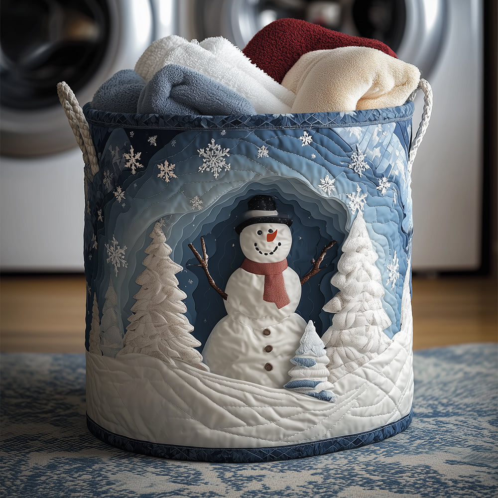 Snowman Magic Quilted Laundry Basket NCU0TH3270