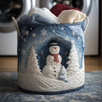 Snowman Magic Quilted Laundry Basket NCU0TH3270