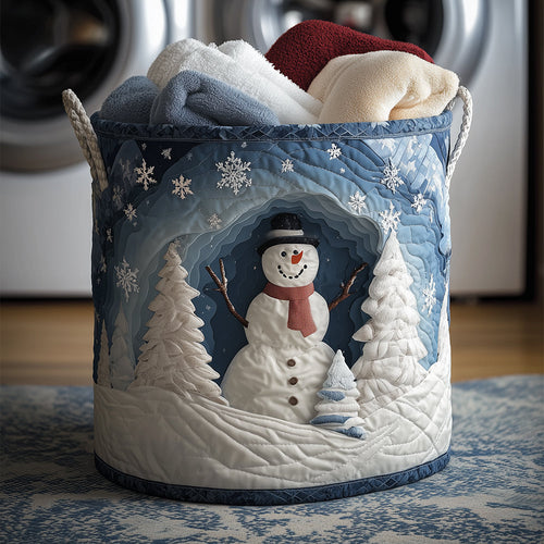 Snowman Magic Quilted Laundry Basket NCU0TH3270