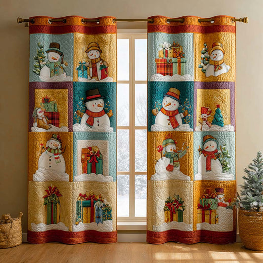 Snowman Parade Quilted Curtains NCU0NXD897