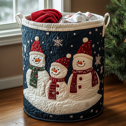 Snowman Spirit Quilted Laundry Basket NCU0DDK1071