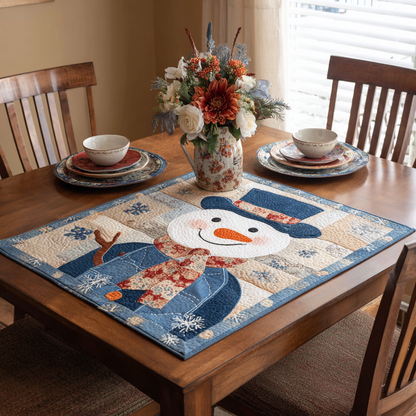 Snowman Spirit Quilted Table Topper NCU0DDK1247