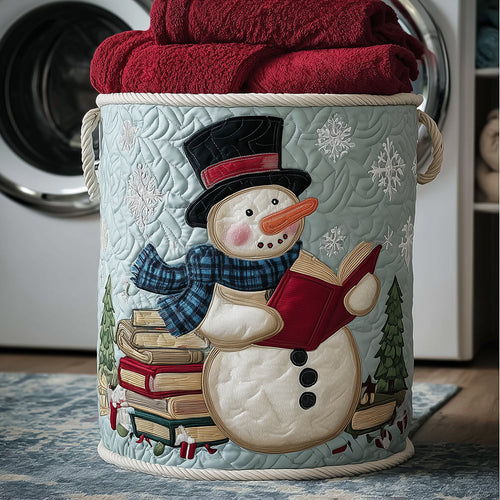 Snowman Tales Quilted Laundry Basket NCU0TH3162