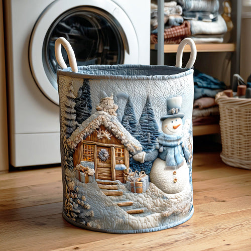 Snowman Winter Light Quilted Laundry Basket NCU0NTD1092