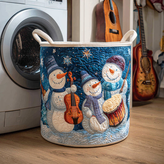 Snowman Winter Tale Quilted Laundry Basket NCU0NTD1096