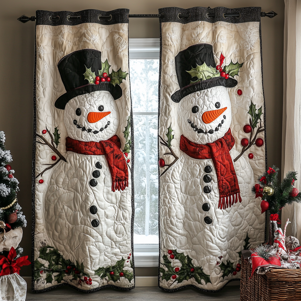 Snowman Wonder Quilted Curtains NCU0DDK1720