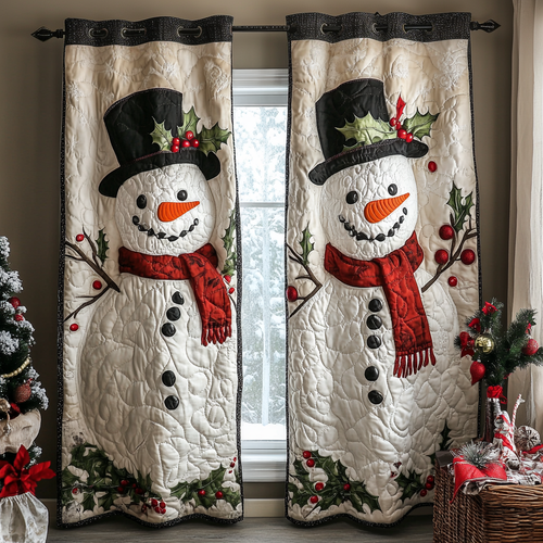 Snowman Wonder Quilted Curtains NCU0DDK1720