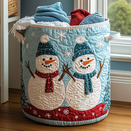 Snowman Wonder Quilted Laundry Basket NCU0DDK1070