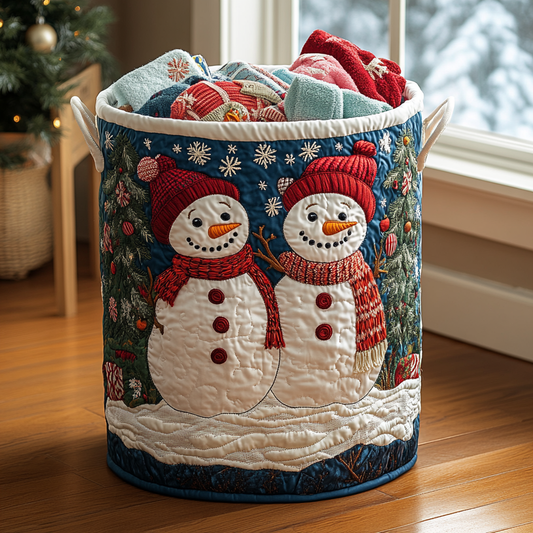 Snowman Wonder Quilted Laundry Basket NCU0DDK1275