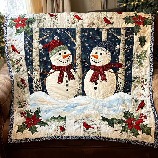 Snowman in Snowfall Quilted Blanket NCU0TL1643