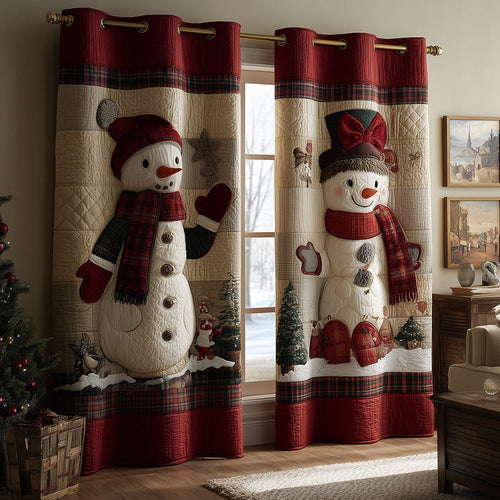 Snowmen Winter Waltz Quilted Curtains NCU0TH3773