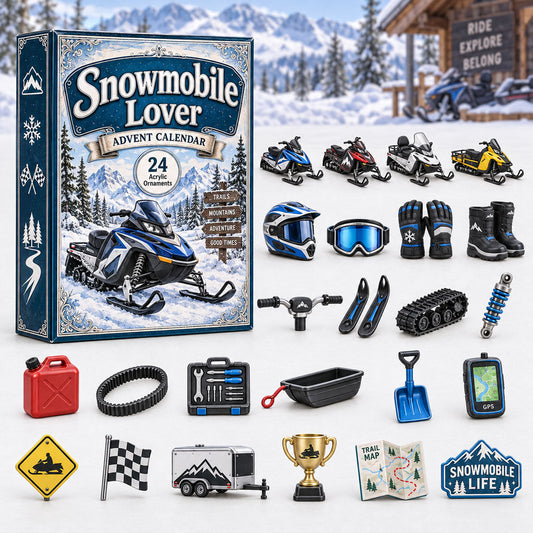 CHRISTMAS KICKOFF 40% OFF - Snowmobile Lover Advent Calendar 2026 - 24-Day Festive Countdown, Acrylic Charms Blind Box - Gift For Outdoor Hobby Lovers AC0HA269