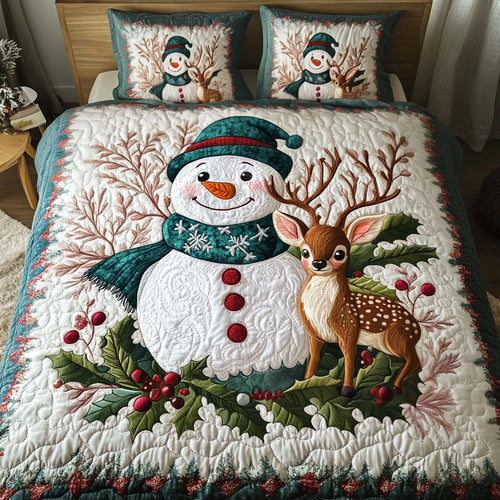 Snowy Friends 3-Piece Quilted Bedding Set NCU0NNT047