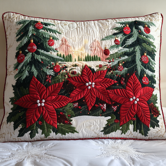 Snowy Splendor Quilted Bedding Pillow Case NCU0NNT054