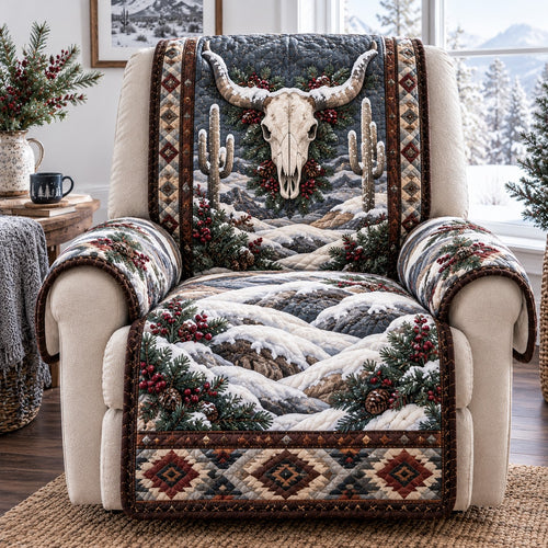 Snowy Cactus Skull Quilted Sofa Cover NCU0NTD2398