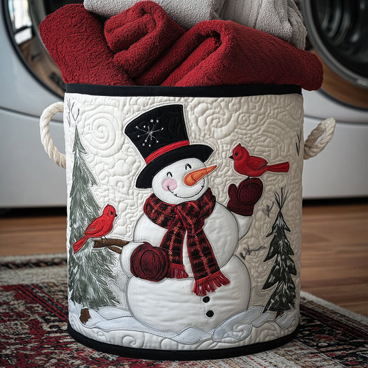 Snowy Cardinal Joy Quilted Laundry Basket NCU0TH3168