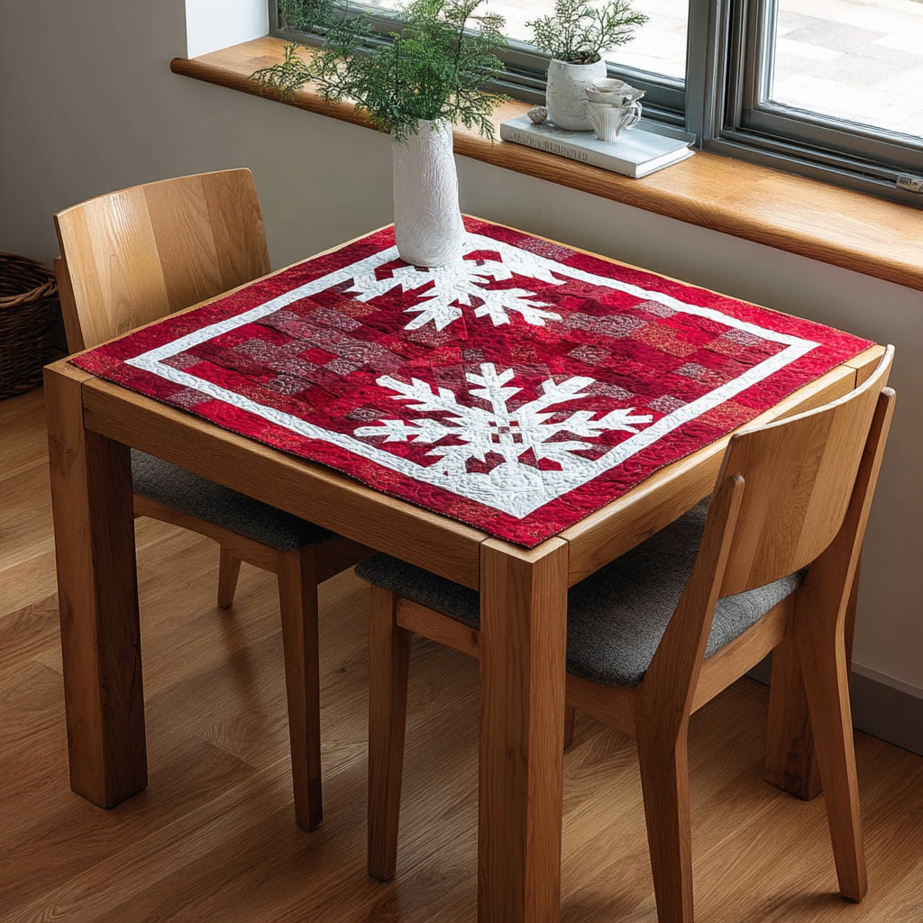 Snowy Christmas Quilted Table Topper NCU0HNH258