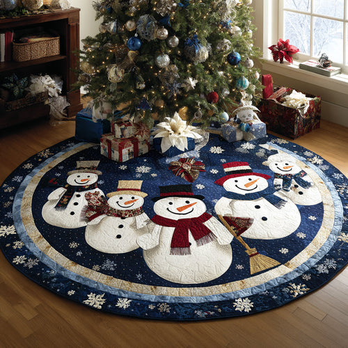 Snowy Companions Christmas Quilted Tree Skirt NCU0DV1407