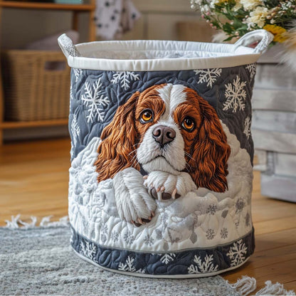 Snowy Day Gaze Quilted Laundry Basket NCU0NXD780