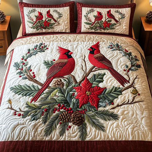 Snowy Embrace 3-Piece Quilted Bedding Set NCU0PT2158
